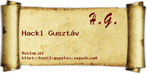 Hackl Gusztáv névjegykártya